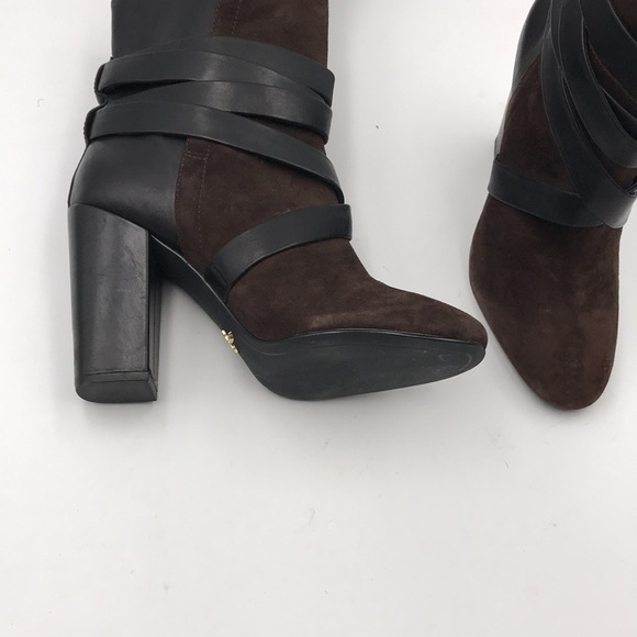 NWOB Pour La Victoire Bionda Ebony Brown Kid Suede Leather Boots